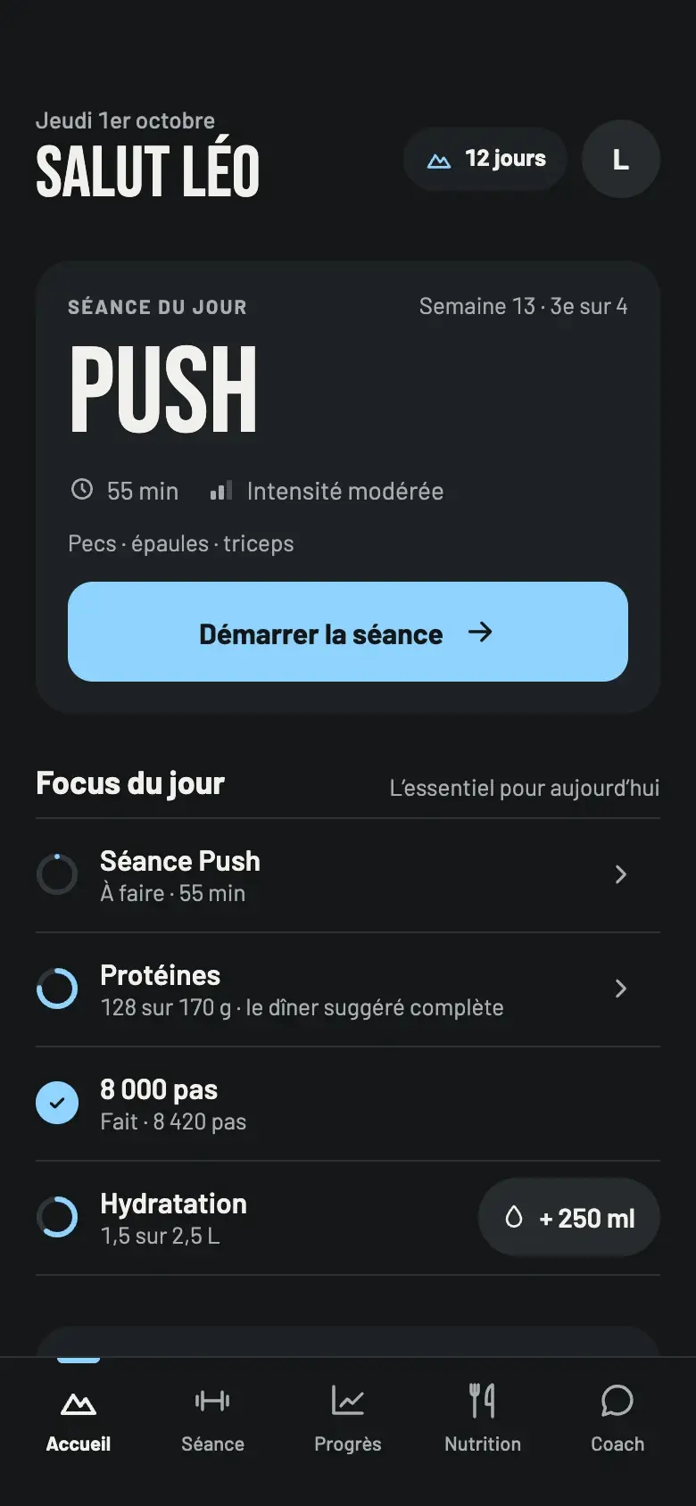 L’accueil : la séance du jour et le focus du jour